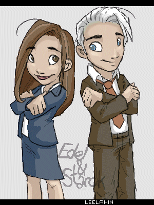 Mein erster Versuch, Felix und Sandra als Comicfiguren zu malen. xD